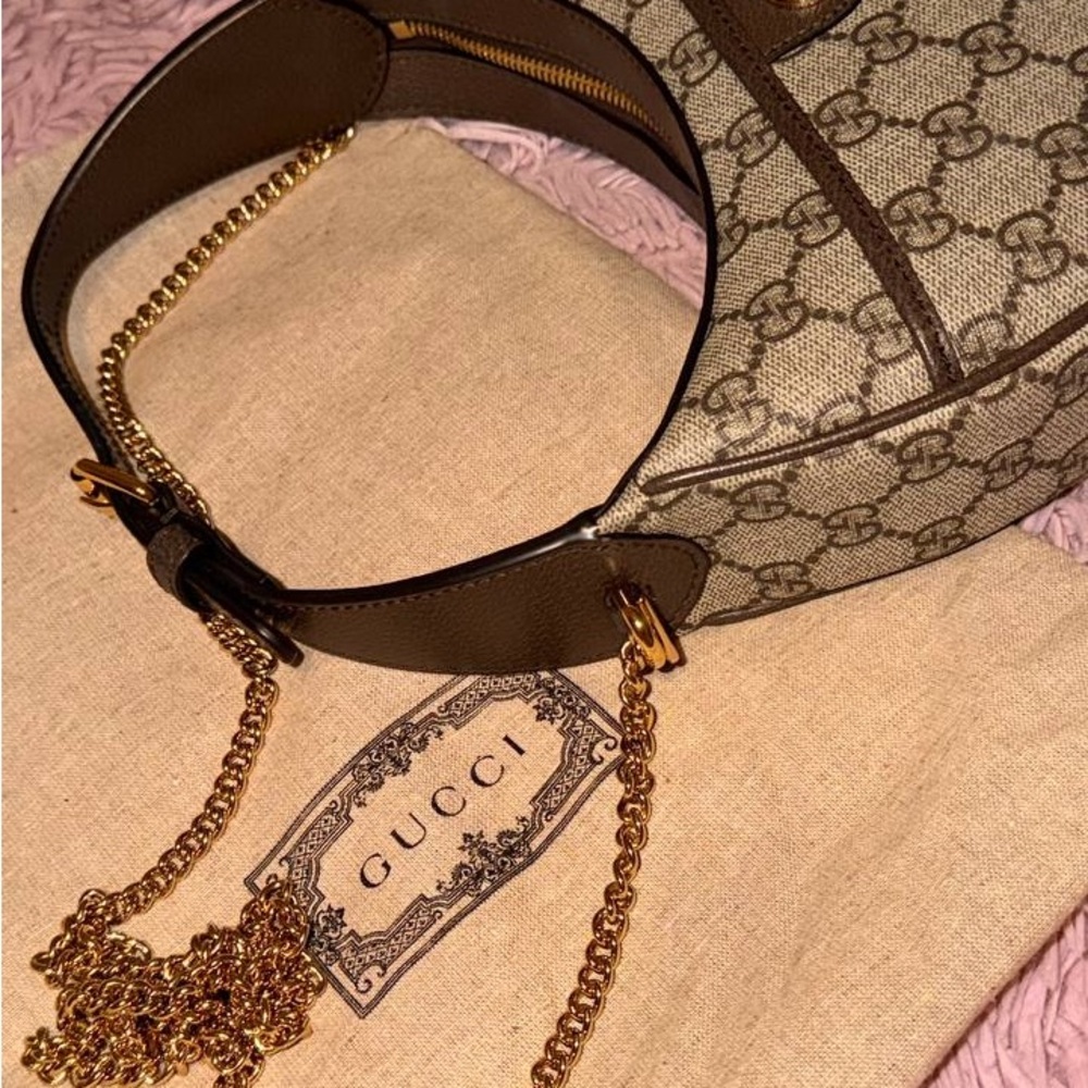 Gucci Classic Brown and Cream Shoulder Bag - Picture 4 of 10